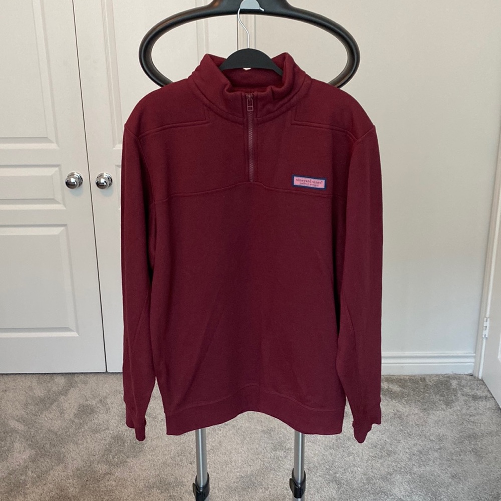 Red Vineyard Vines Quarter-Zip Sweater